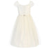 Sweet Kids Little Girls Off White Lace Sleeve Satin Flower Girl Dress 2T-6 - SophiasStyle.com
